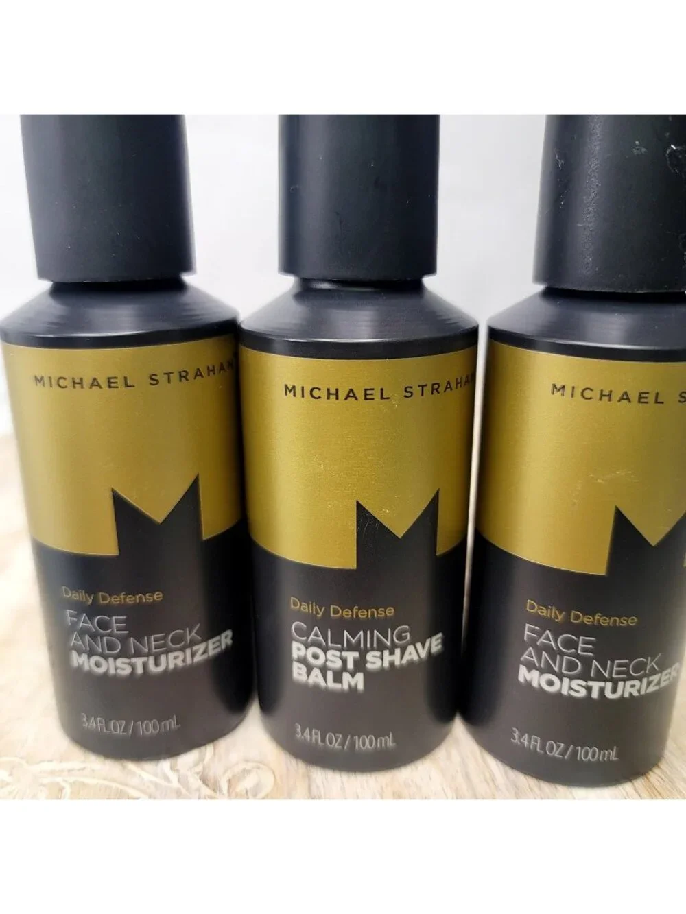 Michael Strahan Post Shave Balm 2 Face Neck Moisturizer Set 3.4oz